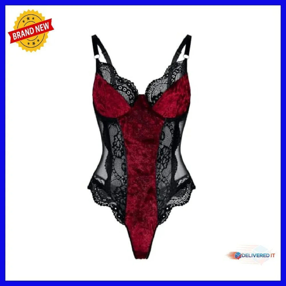 Leather Underwire Push Up Corset Lingerie Teddy Bodysuit One Piece